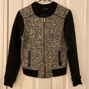 Club Monaco bomber jacket (black/white)